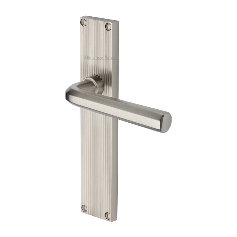 Octave Reeded Door Handle on Plate - RR3710-SN