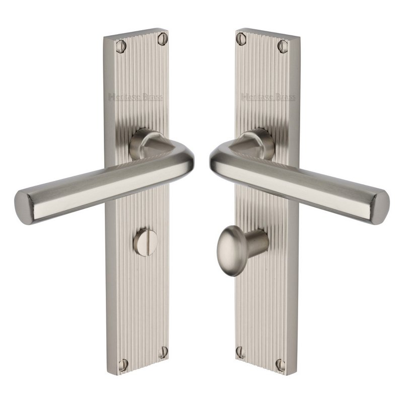 Octave Reeded Door Handle on Plate - RR3730-SN