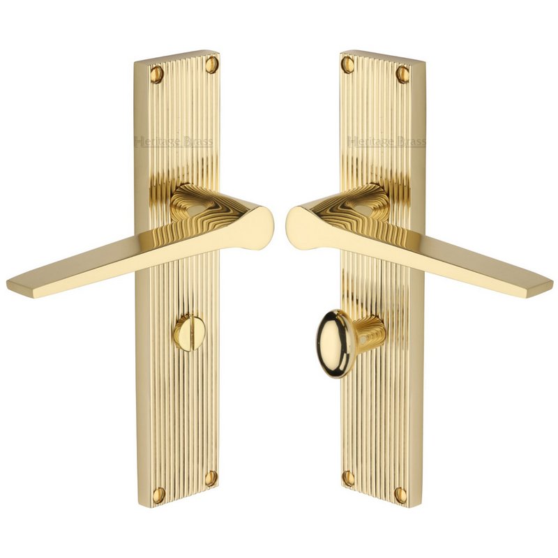 Gio Reeded Door Handle on Plate - RR4730-PB