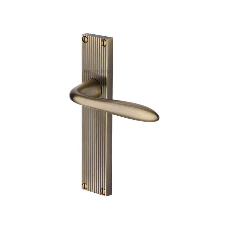 Sutton Reeded Door Handle on Plate - RR5010-AT