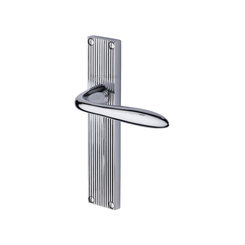 Sutton Reeded Door Handle on Plate - RR5010-PC