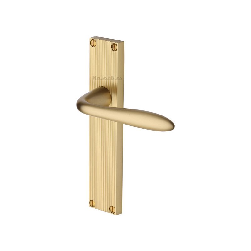 Sutton Reeded Door Handle on Plate - RR5010-SB
