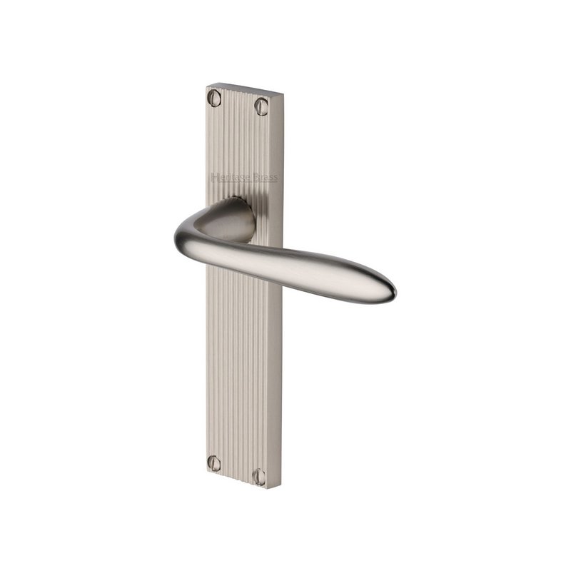 Sutton Reeded Door Handle on Plate - RR5010-SN