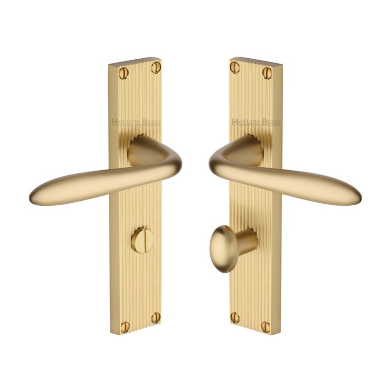 Sutton Reeded Door Handle on Plate - RR5030-SB