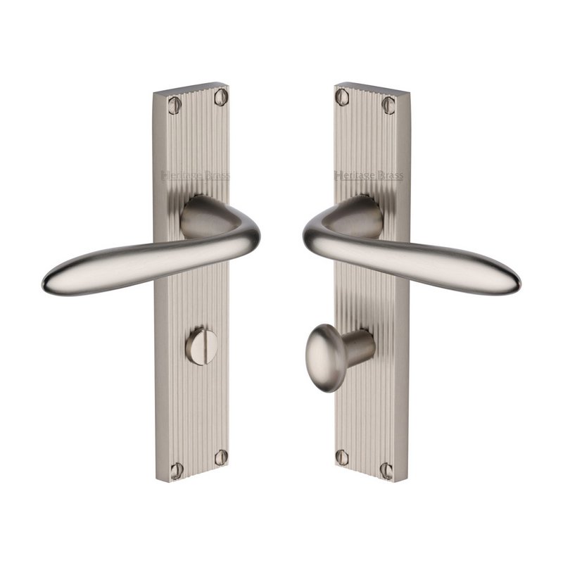 Sutton Reeded Door Handle on Plate - RR5030-SN