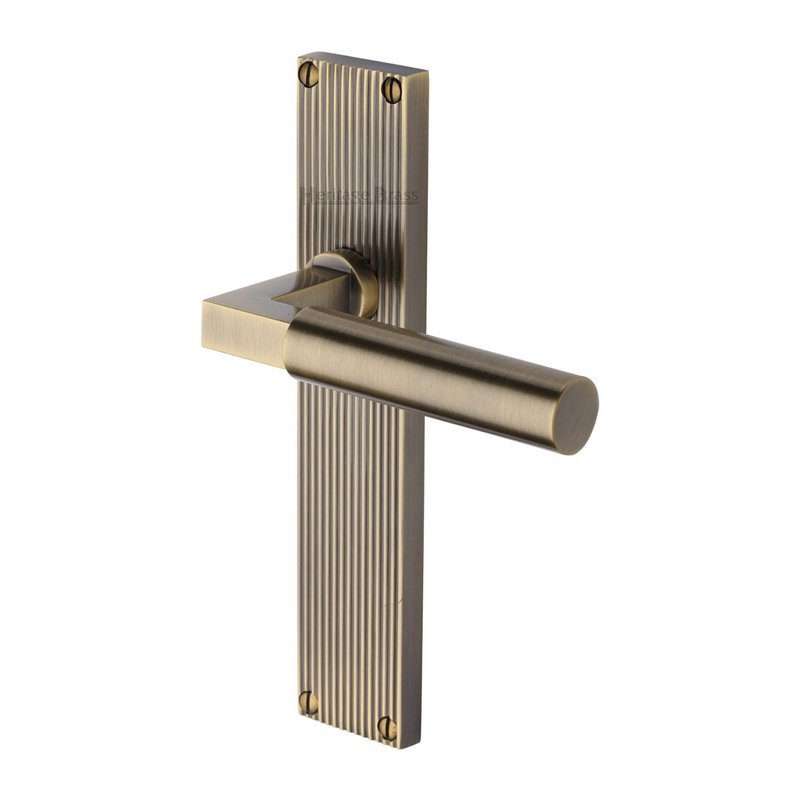 Bauhaus Reeded Door Handle on Plate - RR7310-AT