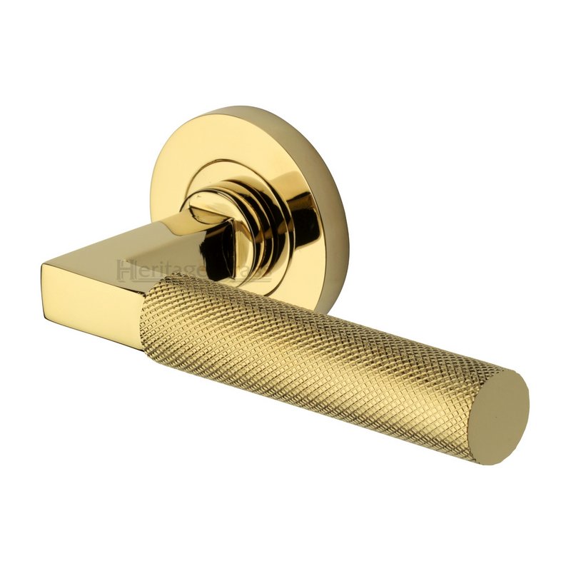 Signac Door Handle on Round Rose - RS2260-PB