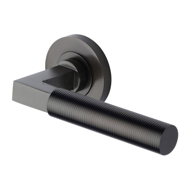 Spectral Door Handle on Round Rose - RS2261-MB