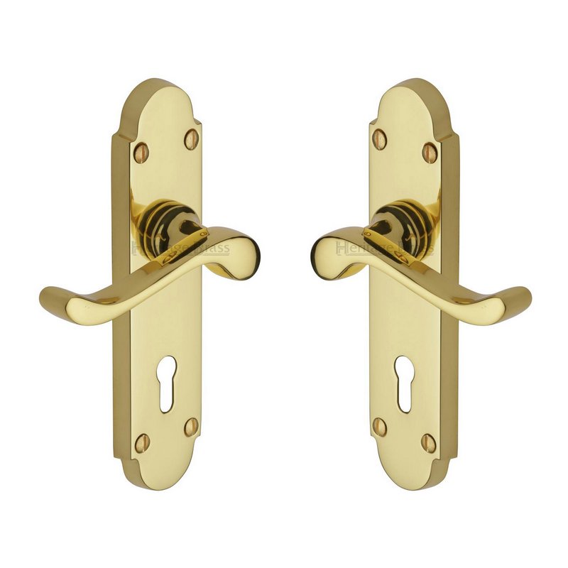 Savoy Door Handle on Plate - S600-PB