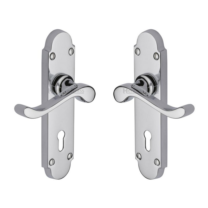 Savoy Door Handle on Plate - S600-PC