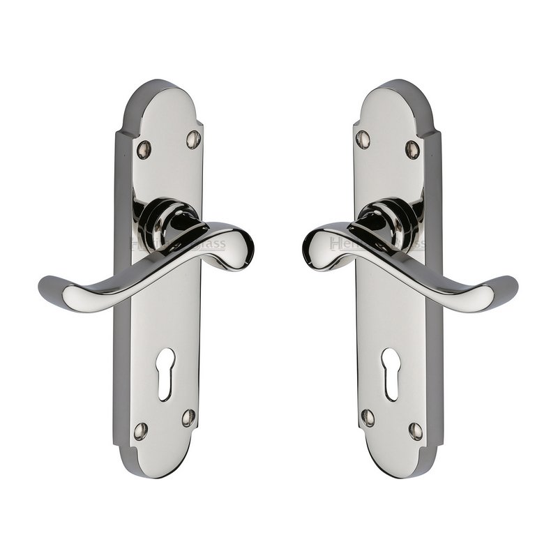 Savoy Door Handle on Plate - S600-PNF