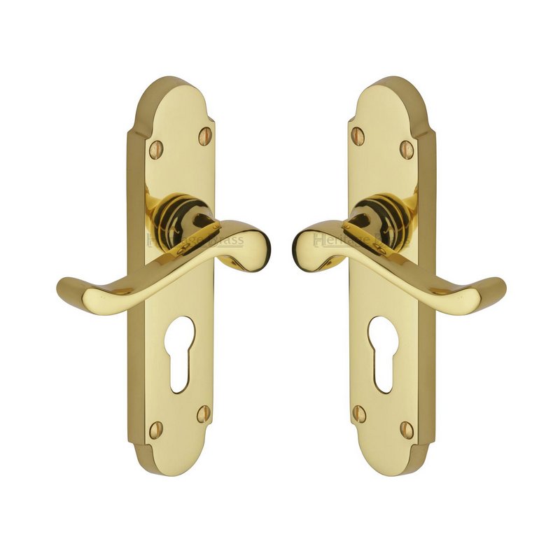 Savoy Door Handle on Plate - S607.48-PB