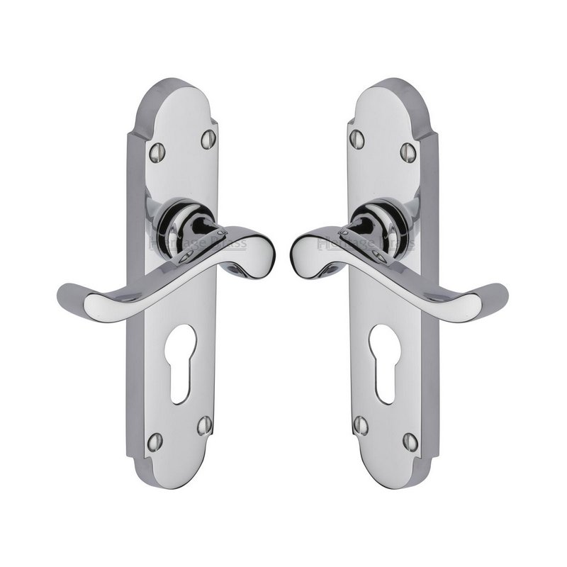 Savoy Door Handle on Plate - S607.48-PC