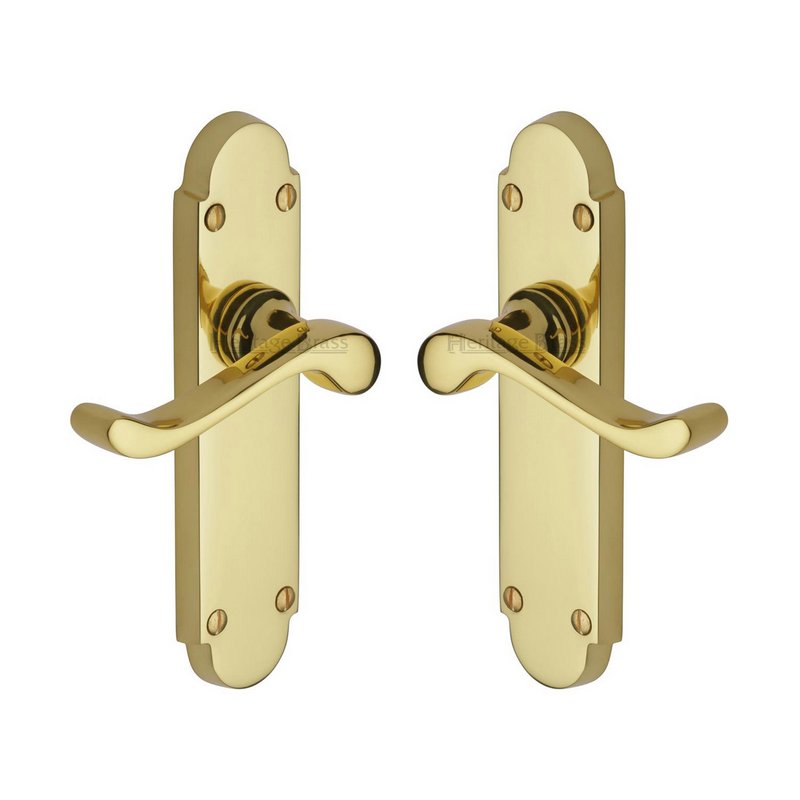 Savoy Door Handle on Plate - S610-PB