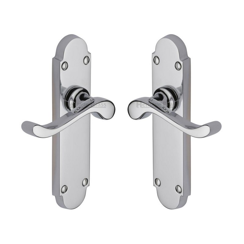 Savoy Door Handle on Plate - S610-PC