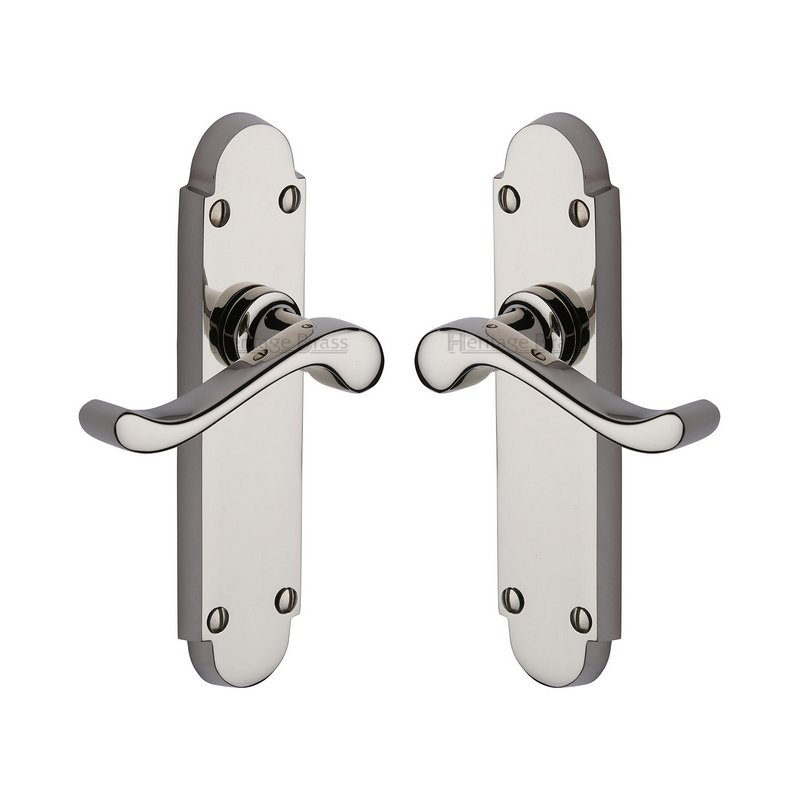 Savoy Door Handle on Plate - S610-PNF