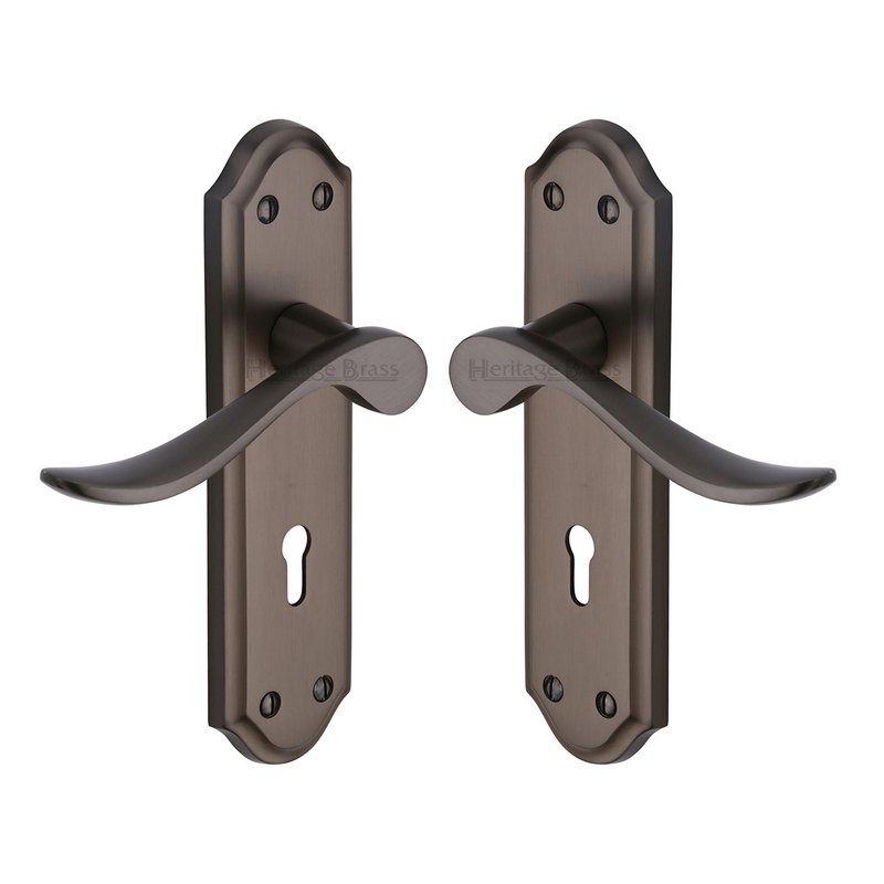 Sandown Door Handle on Plate - SAN1400-MB
