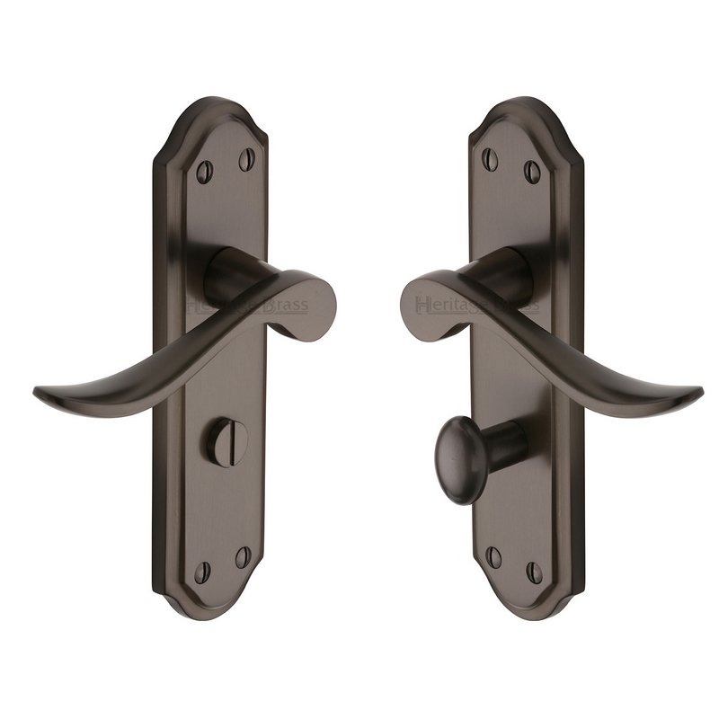 Sandown Door Handle on Plate - SAN1430-MB