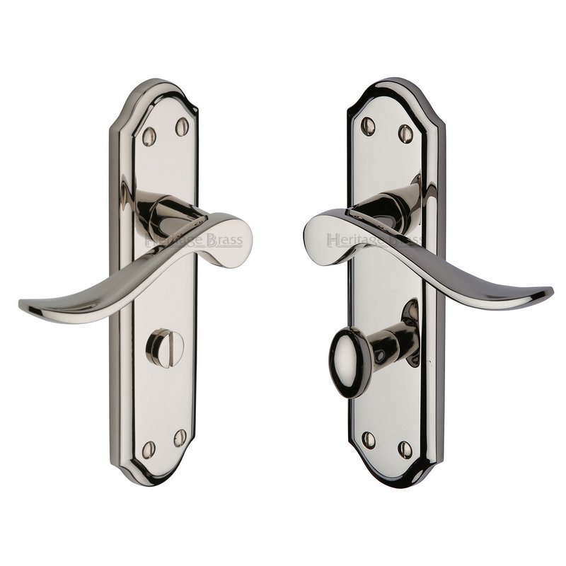Sandown Door Handle on Plate - SAN1430-PNF