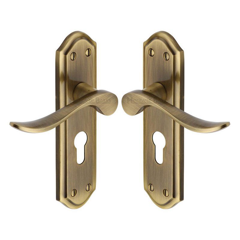 Sandown Door Handle on Plate - SAN1448-AT