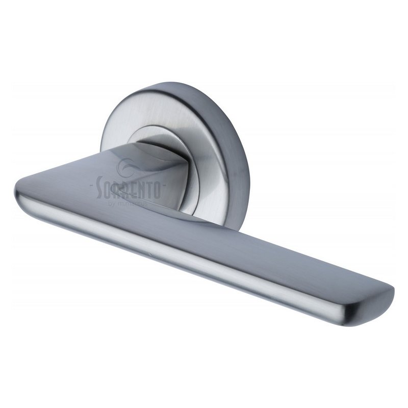 Trino Door Handle on Round Rose - SC-5352-SC