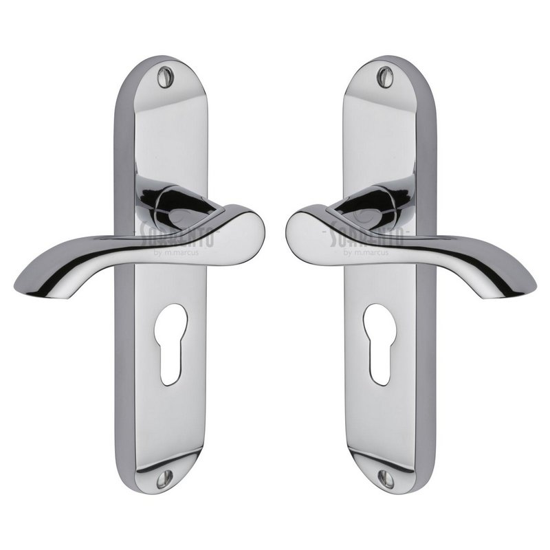 Aurora Door Handle on Plate - SC-7348-PC