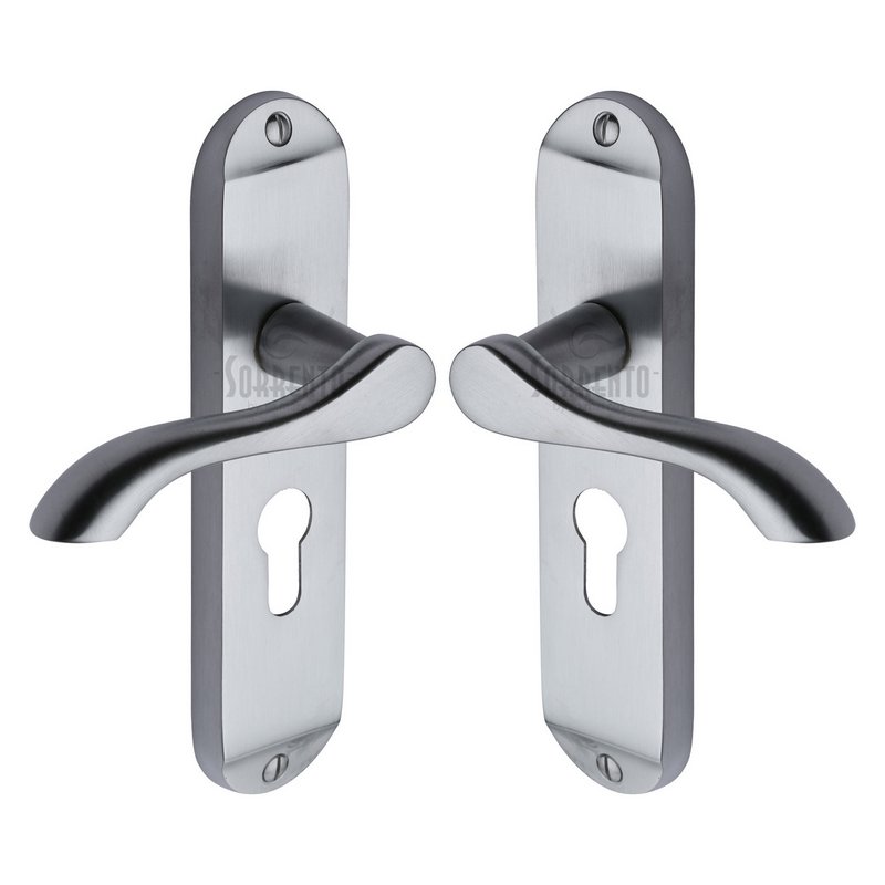 Aurora Door Handle on Plate - SC-7348-SC