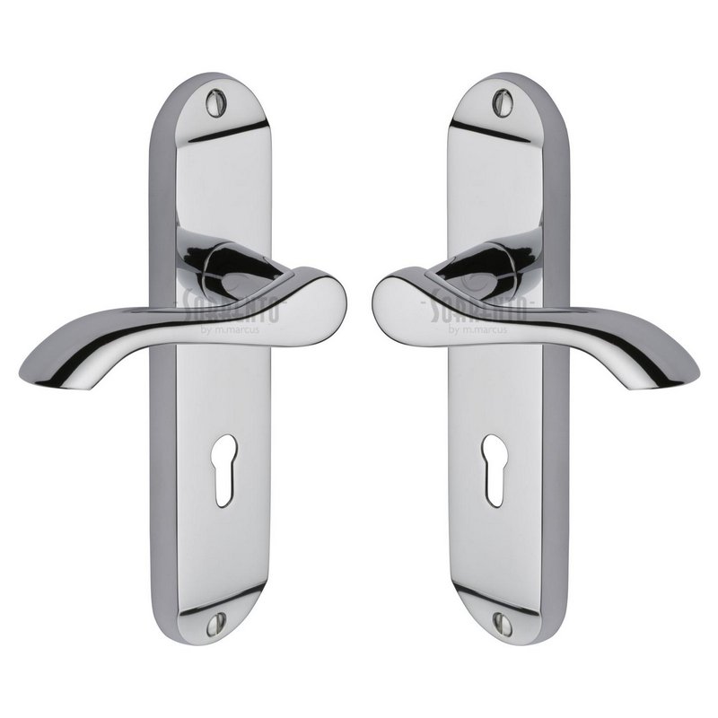 Aurora Door Handle on Plate - SC-7350-PC