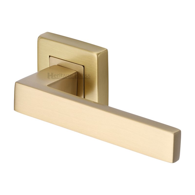 Delta Sq Door Handle on Square Rose - SQ5420-SB