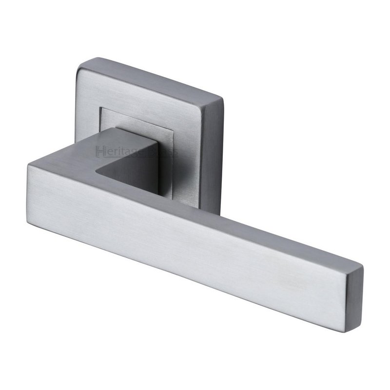 Delta Sq Door Handle on Square Rose - SQ5420-SC