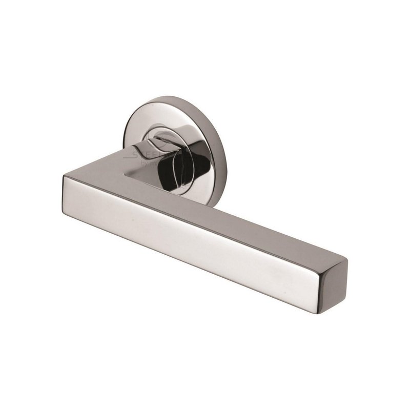 Tube Door Handle on Round Rose - SS-601-P