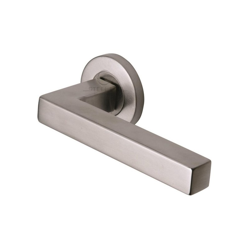 Tube Door Handle on Round Rose - SS-601-S