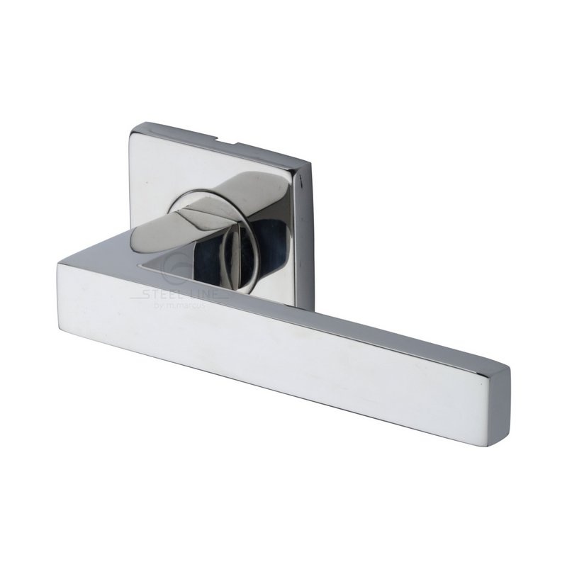 Latitude Door Handle on Square Rose - SS-SQ662-P