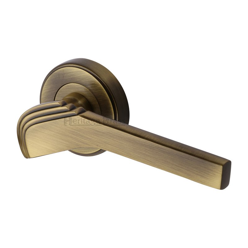 Tiffany Door Handle on Round Rose - TIF1926-AT