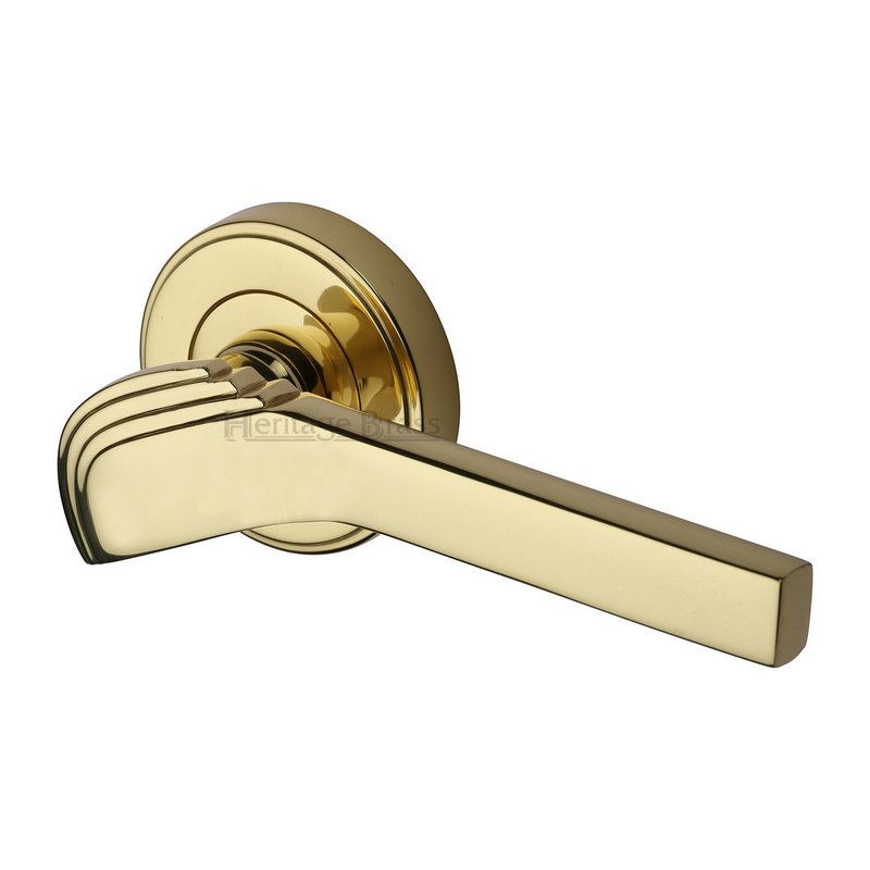 Tiffany Door Handle on Round Rose - TIF1926-PB