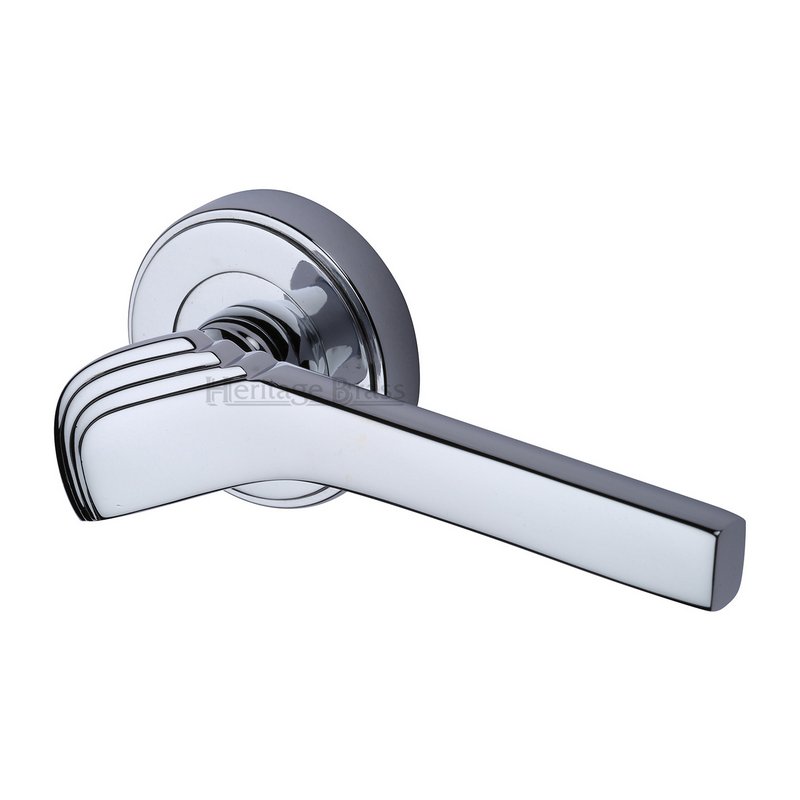 Tiffany Door Handle on Round Rose - TIF1926-PC