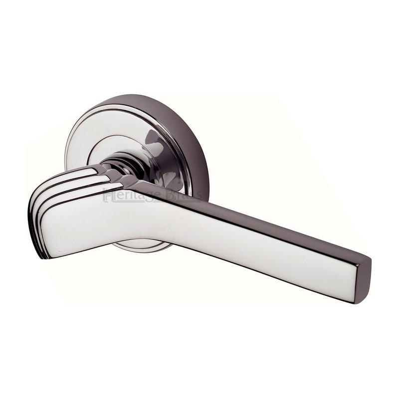 Tiffany Door Handle on Round Rose - TIF1926-PNF