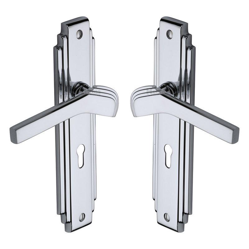 Tiffany Door Handle on Plate - TIF5200-PC
