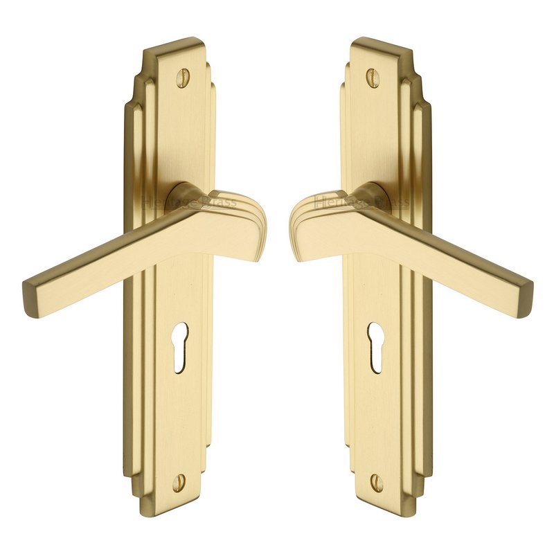 Tiffany Door Handle on Plate - TIF5200-SB