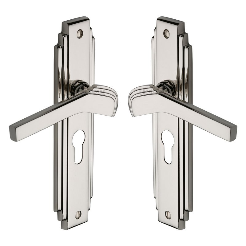 Tiffany Door Handle on Plate - TIF5248-PNF