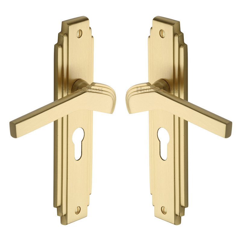 Tiffany Door Handle on Plate - TIF5248-SB