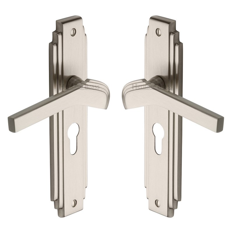 Tiffany Door Handle on Plate - TIF5248-SN