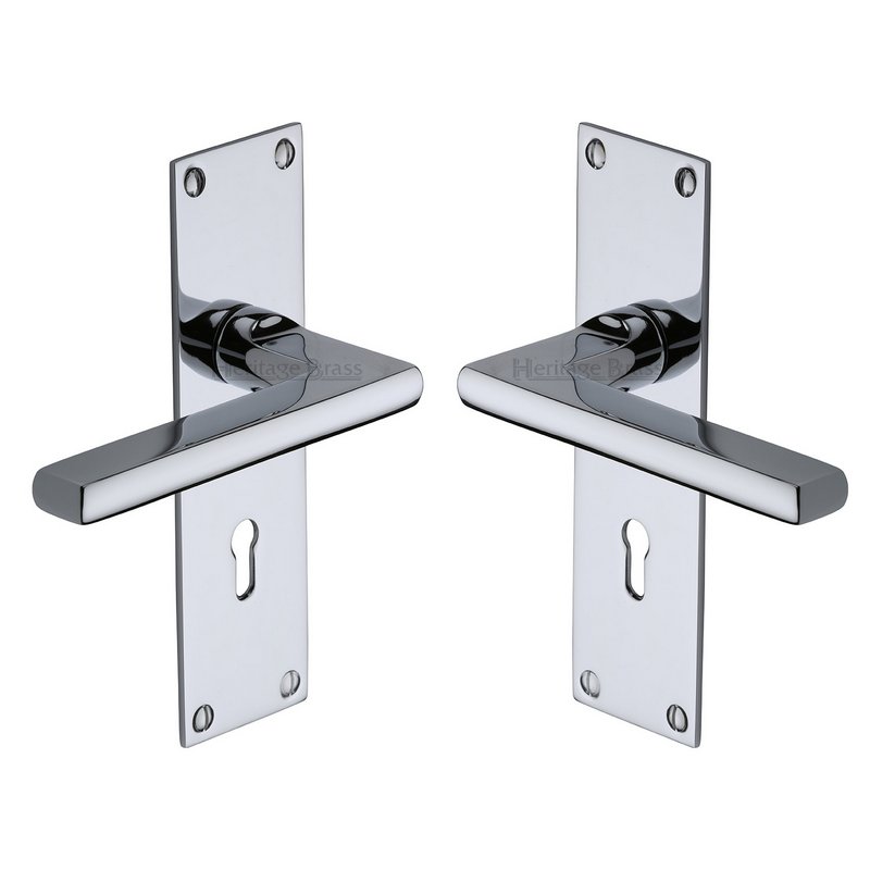Trident Door Handle on Plate - TRI1300-PC