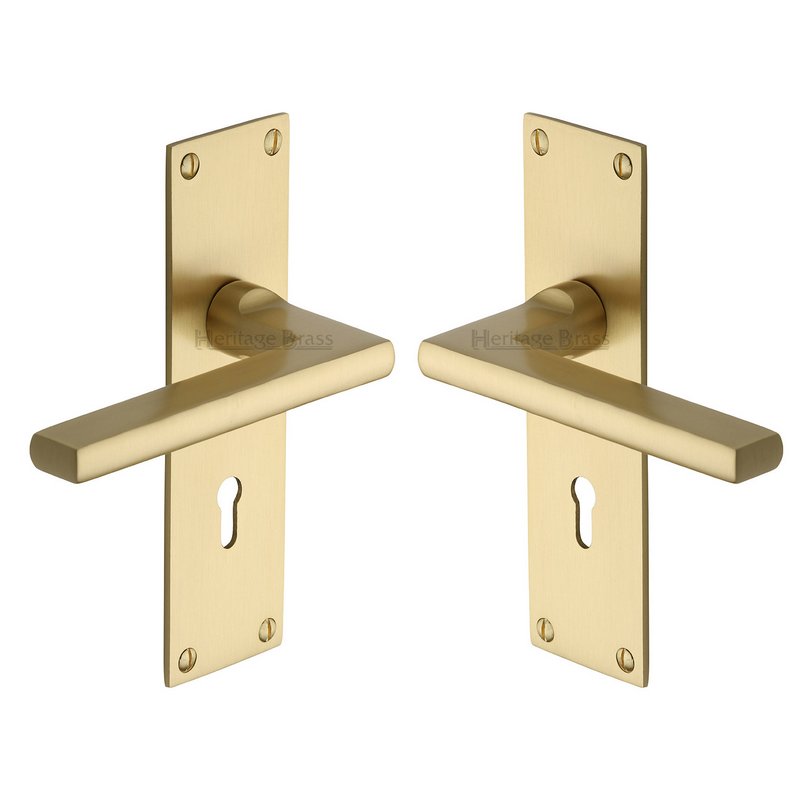 Trident Door Handle on Plate - TRI1300-SB