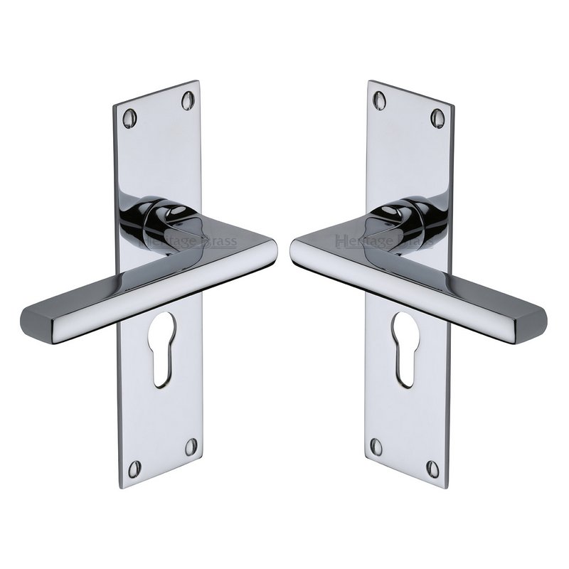 Trident Door Handle on Plate - TRI1348-PC