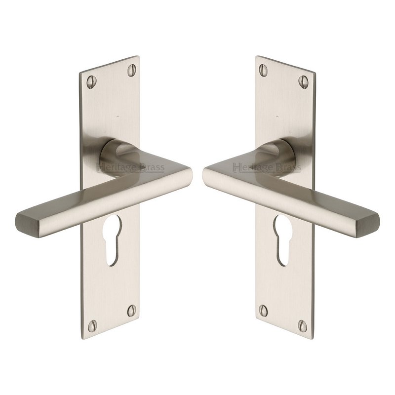 Trident Door Handle on Plate - TRI1348-SN