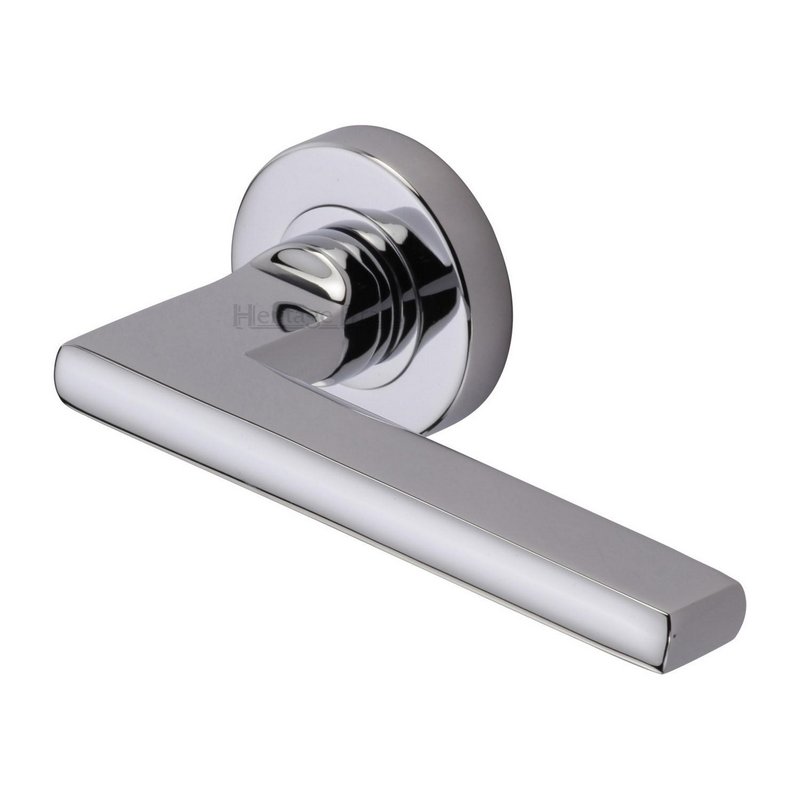 Trident Door Handle on Round Rose - TRI1352-PC