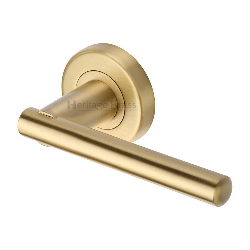 Challenger Door Handle on Round Rose - V1001-SB