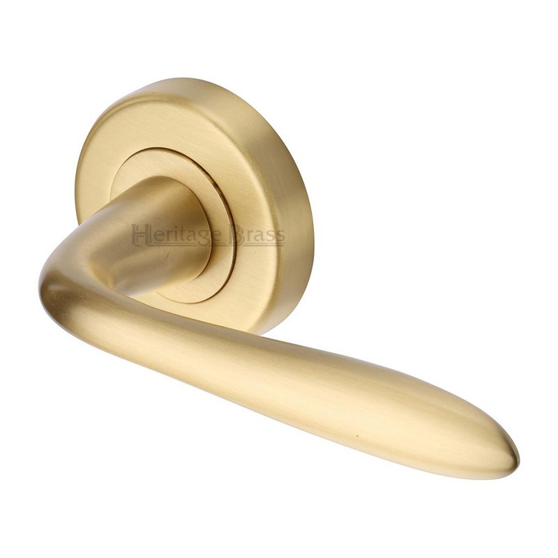Sutton Door Handle on Round Rose - V1750-SB
