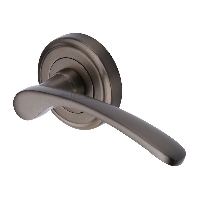 Sophia Door Handle on Round Rose - V1900-MB